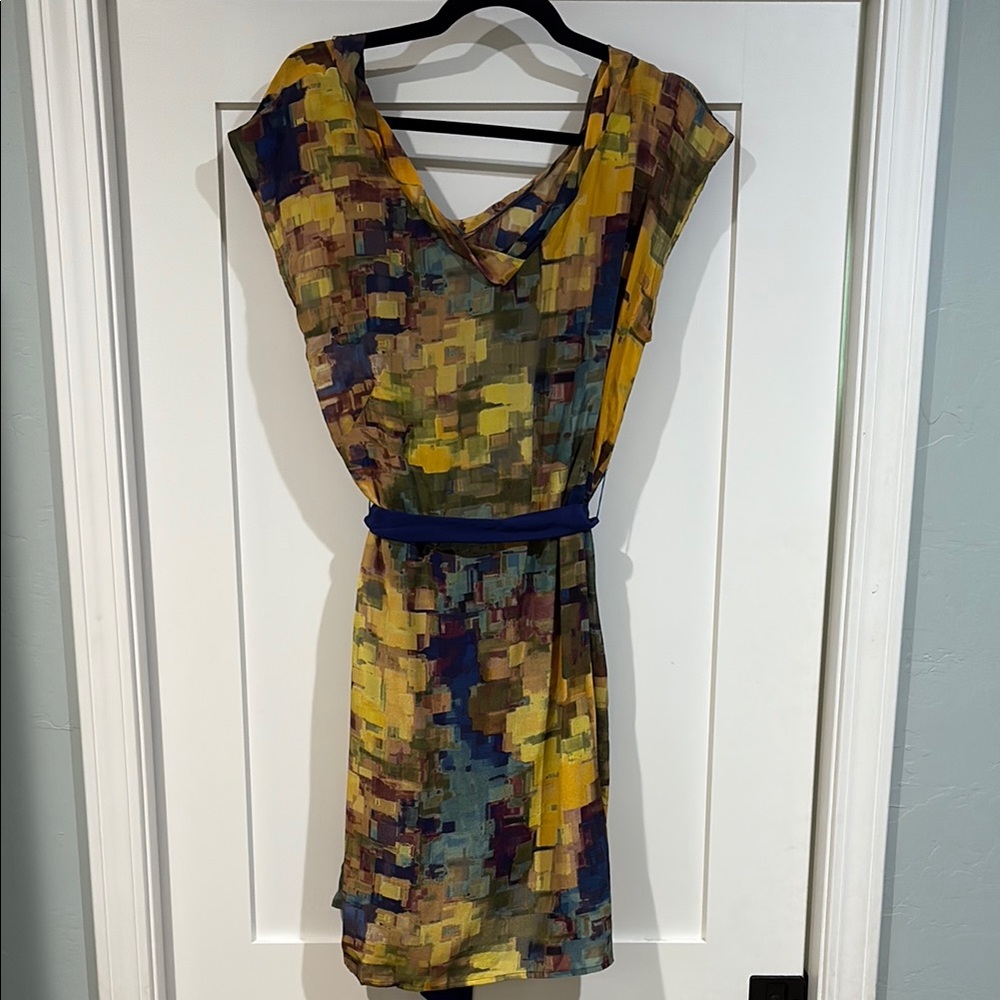 Maeve Colorful Geometric Midi Dress
